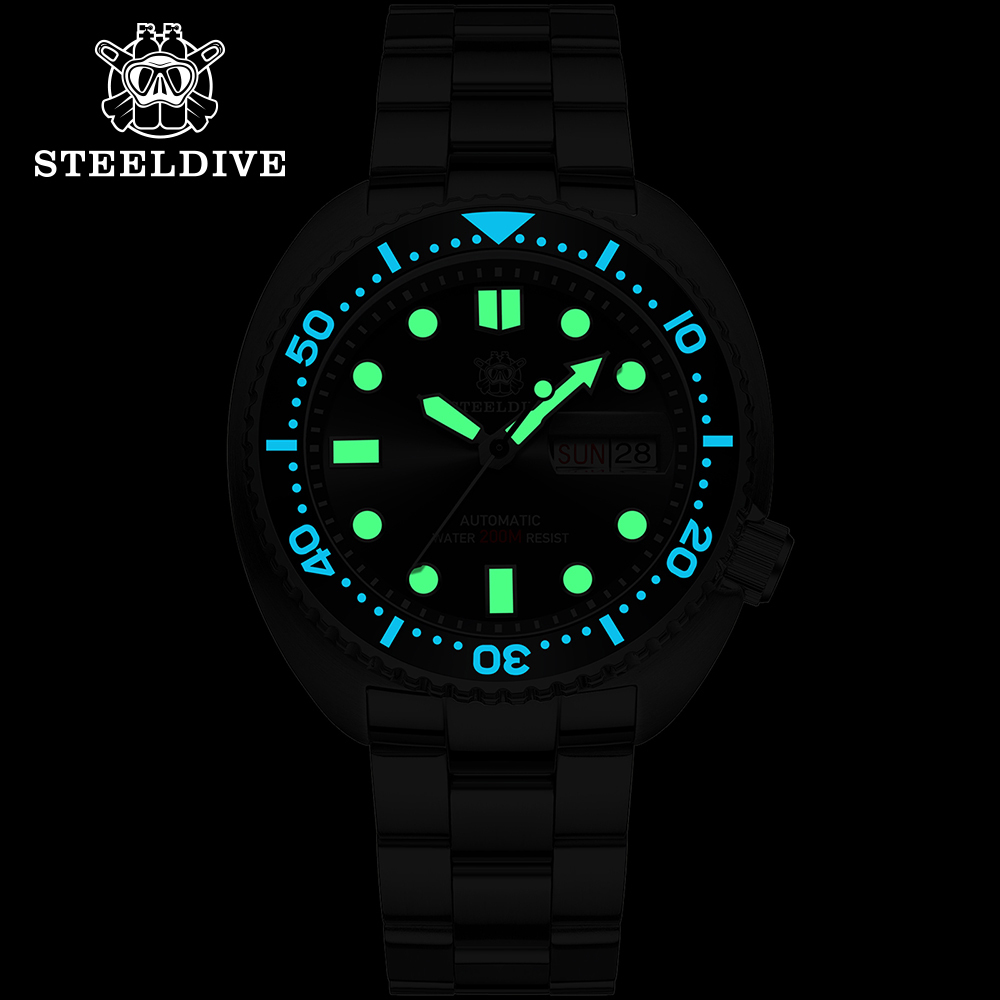 STEELDIVE Official SD1972 Day Function 200M Sapphire Glass NH36 Automatic Mens Dive Watch 