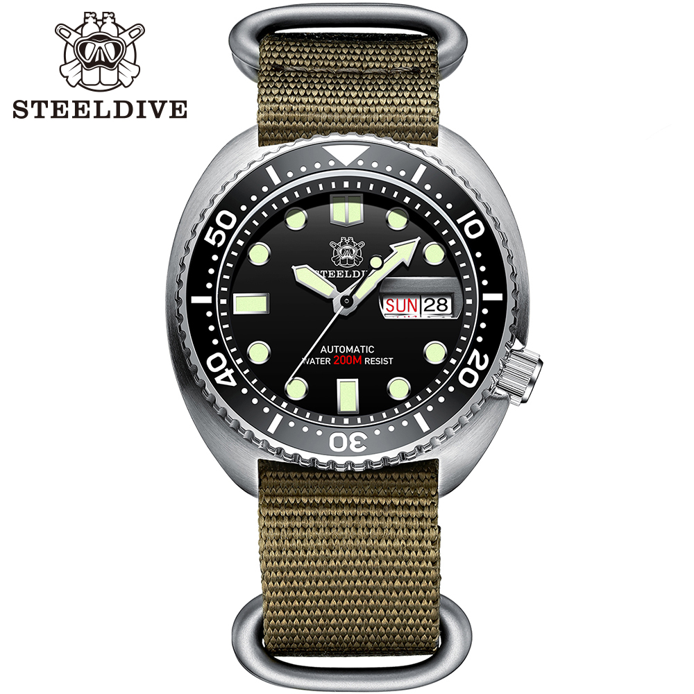 STEELDIVE Official SD1972 Swiss Luminous 200M Waterproof 45MM Sapphire Glass NH36 Automatic Dive Watch