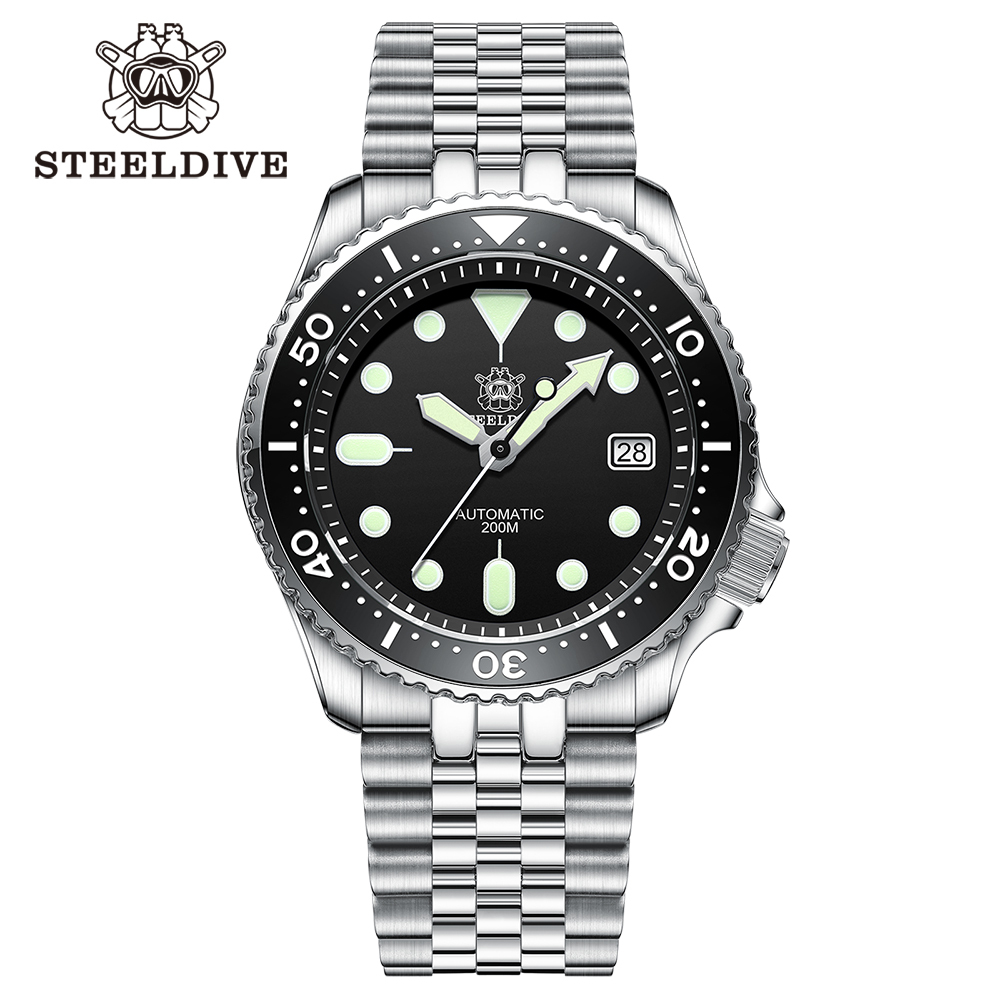 STEELDIVE Official SD1973 Swiss Luminous Ceramic Bezel Insert Sapphire Glass 200mm Waterproof 41.2mm NH35 Mens Dive Watch