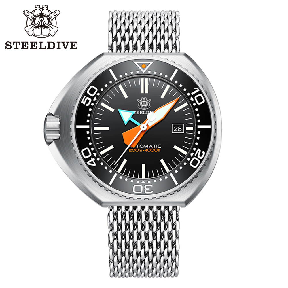 STEELDIVE Official SD1985 Swiss BGW9 Blue Luminous 1200M Waterproof NH35 Automatic Mens Dive Watch