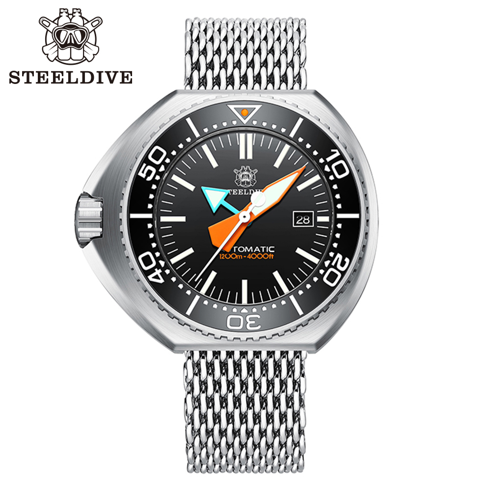 STEELDIVE Official SD1985 Swiss BGW9 Blue Luminous 1200M Waterproof NH35 Automatic Mens Dive Watch