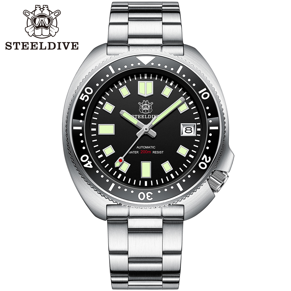 STEELDIVE Official SD1970 Popular Design 200M Waterproof Automatic 6105 Turtle Dive Watch