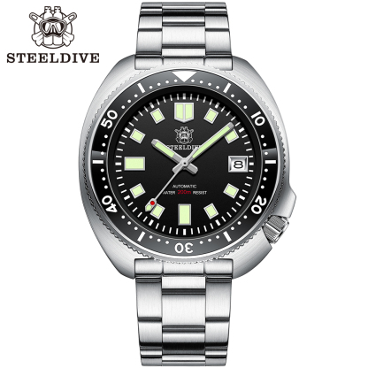 STEELDIVE Official SD1970 Popular Design 200M Waterproof Automatic 6105 Turtle Dive Watch