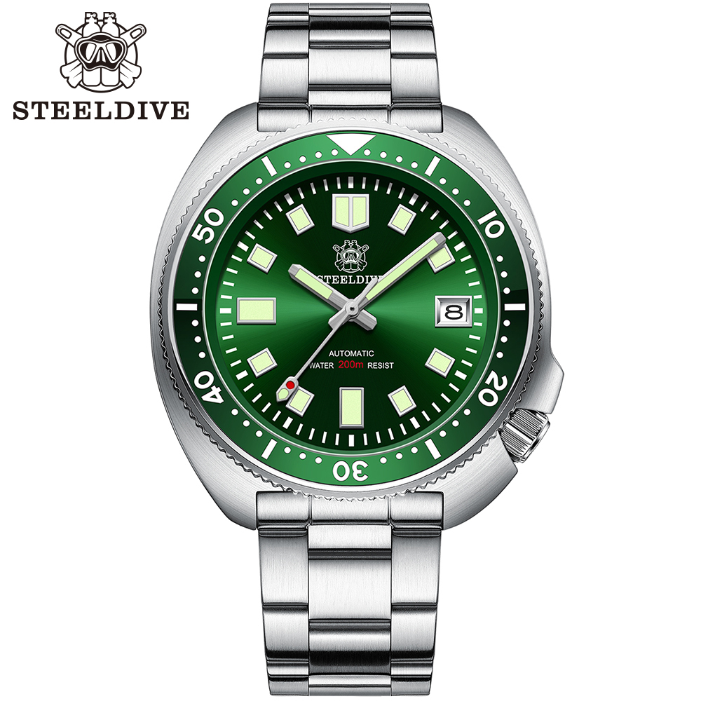 STEELDIVE Official SD1970 Popular Design 200M Waterproof Automatic 6105 Turtle Dive Watch