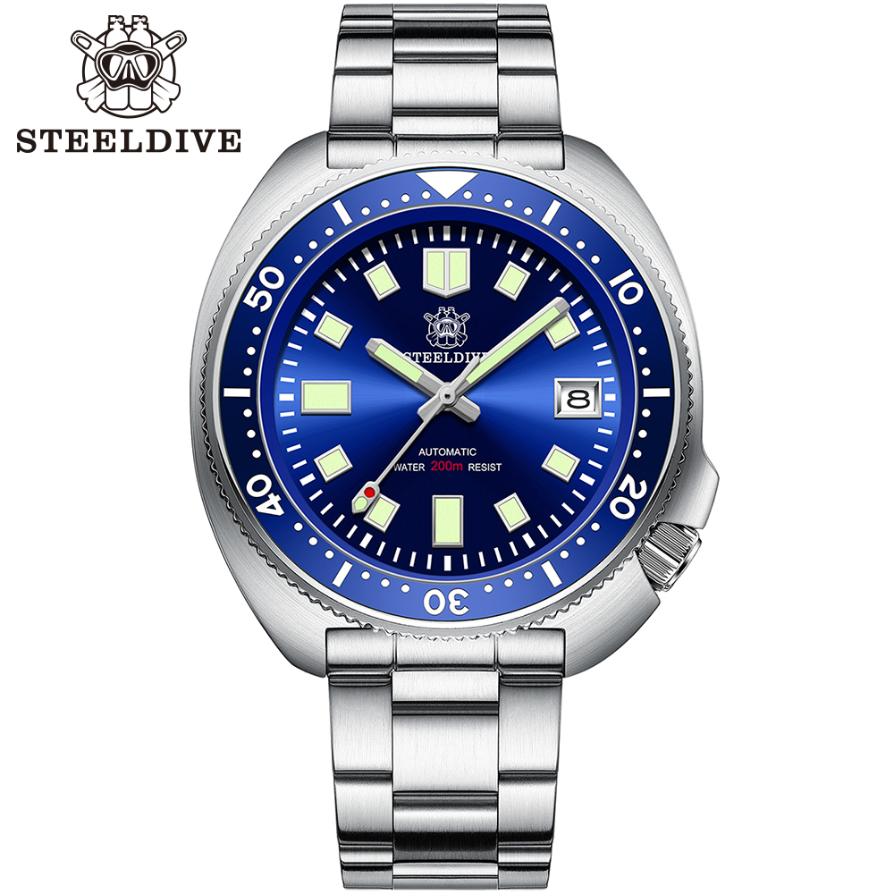 Steeldive SD1970 White Date Background 200M Wateproof AR Coating Sapph