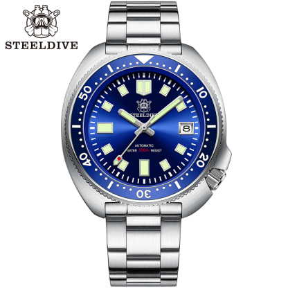 STEELDIVE Official SD1970 Popular Design 200M Waterproof Automatic 6105 Turtle Dive Watch