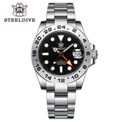 STEELDIVE Official SD1992 Black Dial 300M Waterproof  Date Function NH34 GMT Dive Watch 
