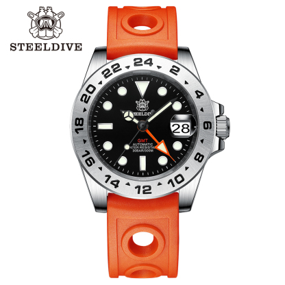 STEELDIVE Official SD1992 Black Dial 300M Waterproof  Date Function NH34 GMT Dive Watch 