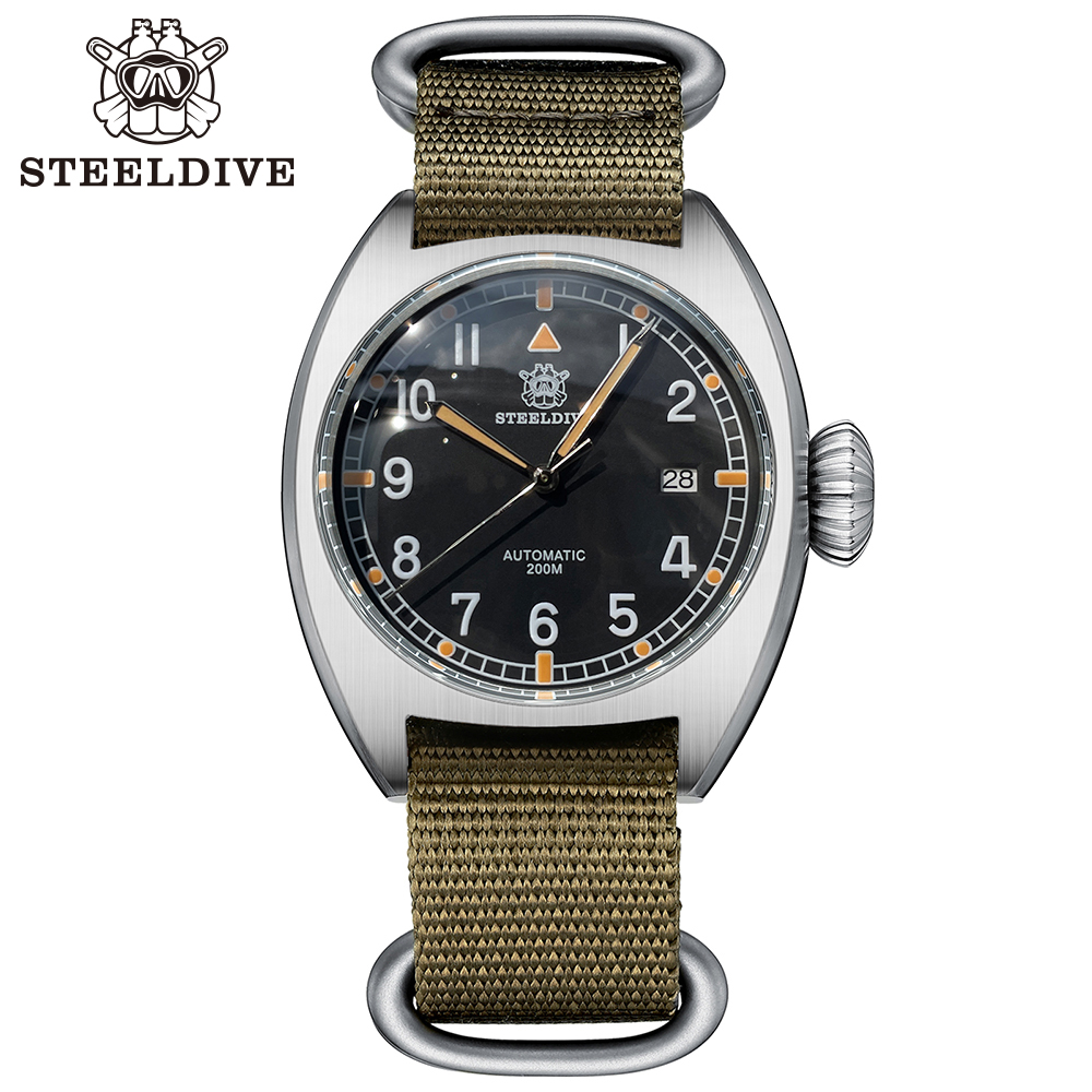 STEELDIVE Official SD1907P 40MM Steel Case 200M Waterproof NH35 Automatic Dive Watch Sapphire Mechnical Dive Watch