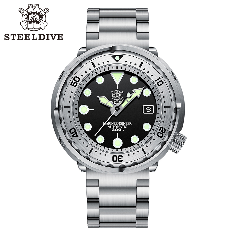 STEELDIVE Official SD1986 47.5mm Steel Bezel NH35 Tuna Dive Watch