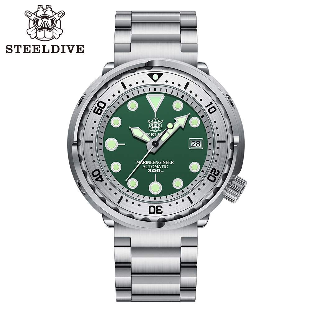 STEELDIVE Official SD1986 47.5mm Steel Bezel NH35 Tuna Dive Watch