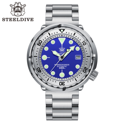 STEELDIVE Official SD1986 47.5mm Steel Bezel NH35 Tuna Dive Watch