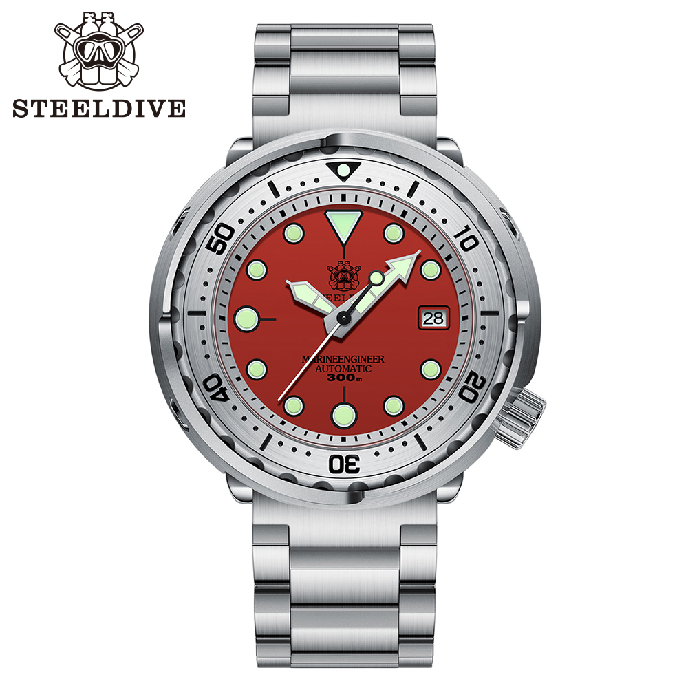 STEELDIVE Official SD1986 Steel Bezel 47.5MM Case Super Luminous Sapphire Glass 300M Waterproof NH35 Automatic Mens Dvie Watch