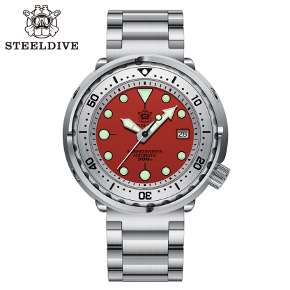 STEELDIVE Official SD1986 Steel Bezel 47.5MM Case Super Luminous Sapphire Glass 300M Waterproof NH35 Automatic Mens Dvie Watch