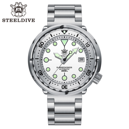 STEELDIVE Official SD1986 Steel Bezel 47.5MM Case Super Luminous Sapphire Glass 300M Waterproof NH35 Automatic Mens Dvie Watch