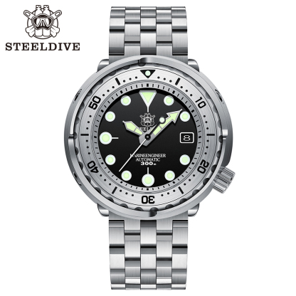 STEELDIVE Official SD1986 47.5mm Steel Bezel NH35 Tuna Dive Watch