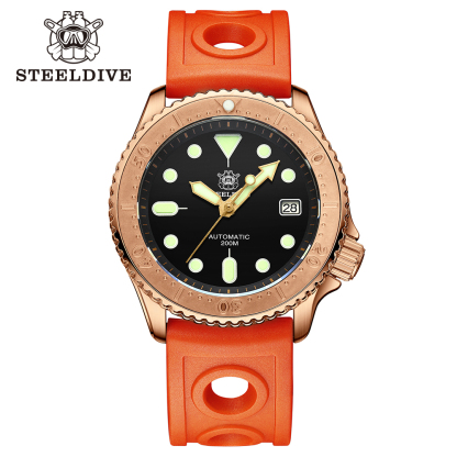 STEELDIVE Official SD1973S 41.2MM Bronze Case Bronze Bezel 200M Waterproof NH35 Automatic Movement Mens Dive Watch