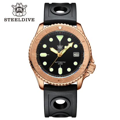 STEELDIVE Official SD1973S 41.2MM Bronze Case Bronze Bezel 200M Waterproof NH35 Automatic Movement Mens Dive Watch