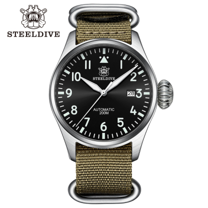 STEELDIVE Official SD1930 Date Function 43MM 200M Waterproof Sapphire Glass NH35 Automatic Movement Mens Dive Watch