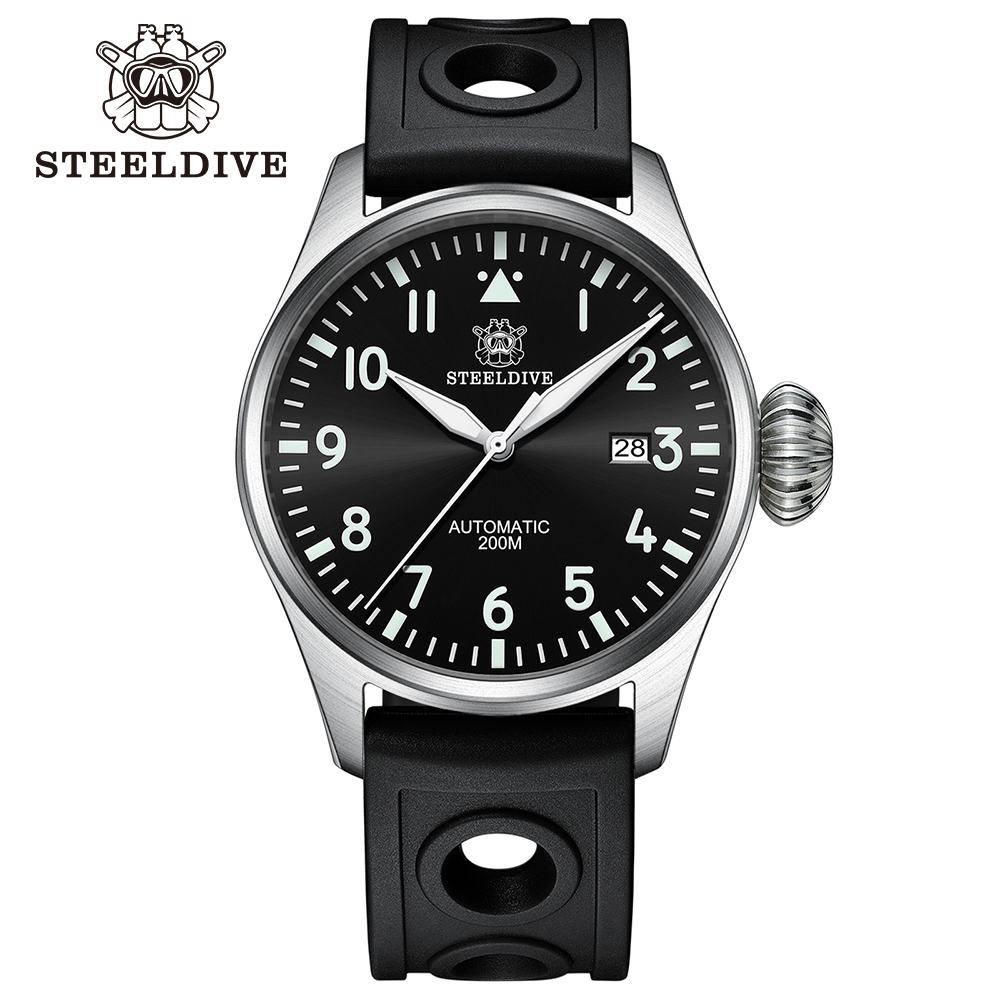 STEELDIVE Official SD1930 Date Function 43MM 200M Waterproof Sapphire Glass NH35 Automatic Movement Mens Dive Watch