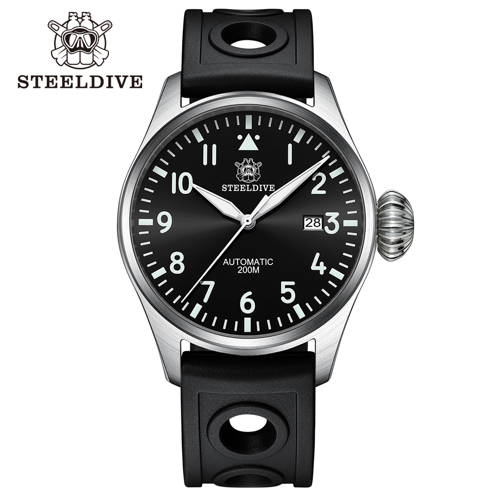 STEELDIVE Official SD1930 Date Function 43MM 200M Waterproof Sapphire Glass NH35 Automatic Movement Mens Dive Watch