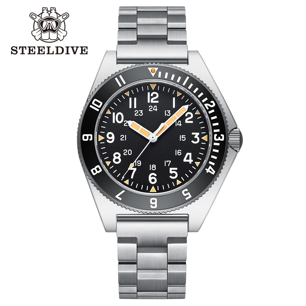 STEELDIVE SD1944 New In 45MM Stainless Steel Case 200M Waterproof NH35 Super Luminous Sapphire Glass Automatic Dive Watch