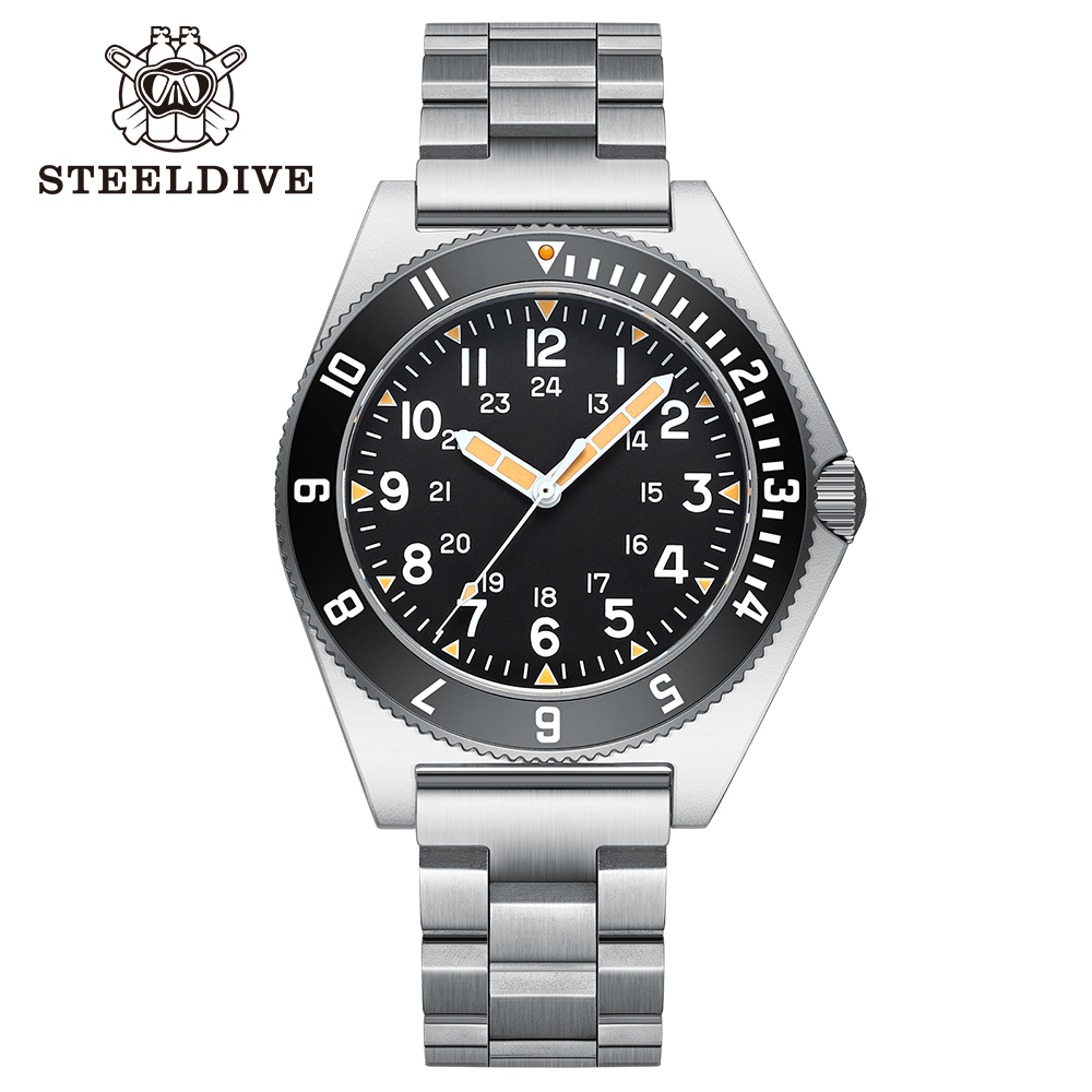 STEELDIVE SD1944 New In 45MM Stainless Steel Case 200M Waterproof NH35 Super Luminous Sapphire Glass Automatic Dive Watch