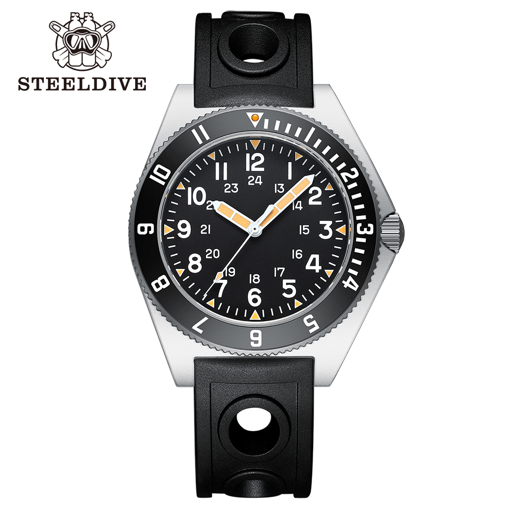 STEELDIVE SD1944 New In 45MM Stainless Steel Case 200M Waterproof NH35 Super Luminous Sapphire Glass Automatic Dive Watch