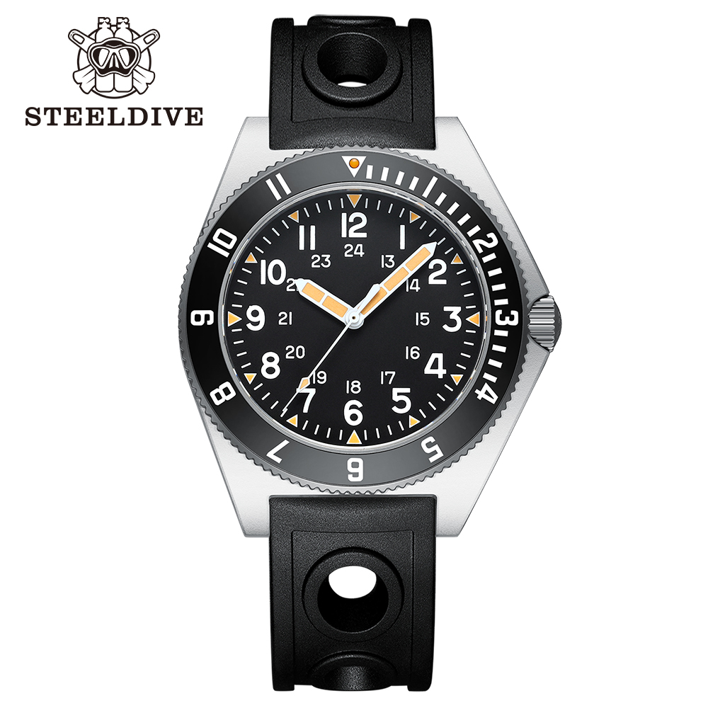 STEELDIVE SD1944 New In 45MM Stainless Steel Case 200M Waterproof NH35 Super Luminous Sapphire Glass Automatic Dive Watch