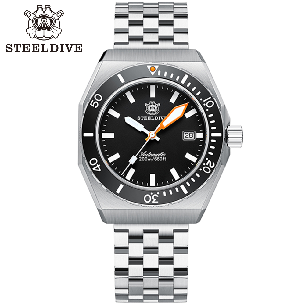 STEELDIVE Official SD1963 42MM Case Sapphire Glass Ceramic Bezel 200M Waterproof NH35 Automatic Mechanical Mens Dive Watches