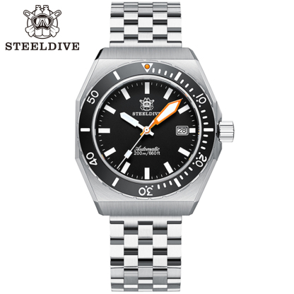STEELDIVE Official SD1963 42MM Case Sapphire Glass Ceramic Bezel 200M Waterproof NH35 Automatic Mechanical Mens Dive Watches
