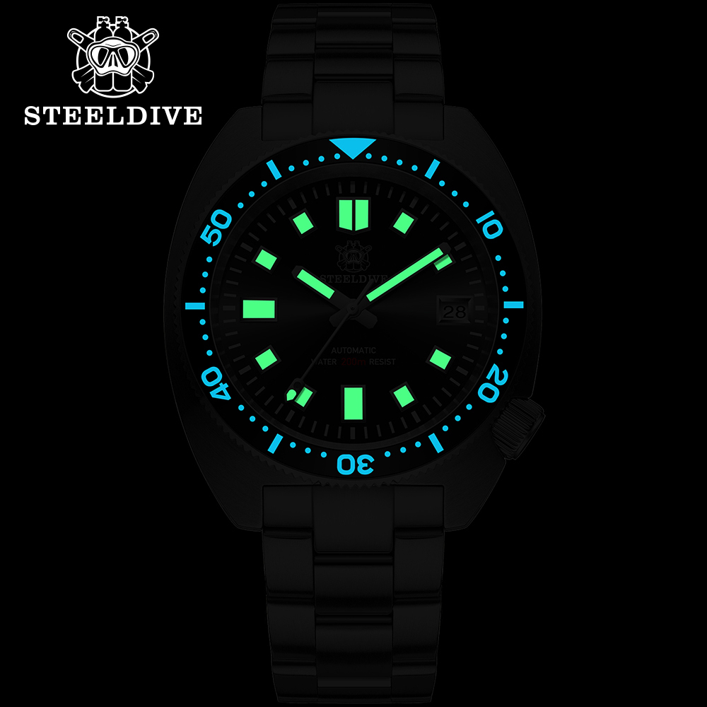STEELDIVE Official SD1977 42MM Thin Abalone Mechanical Watches AR Coating Sapphire Glass NH35 Automatic 200M Waterproof Dive Watch