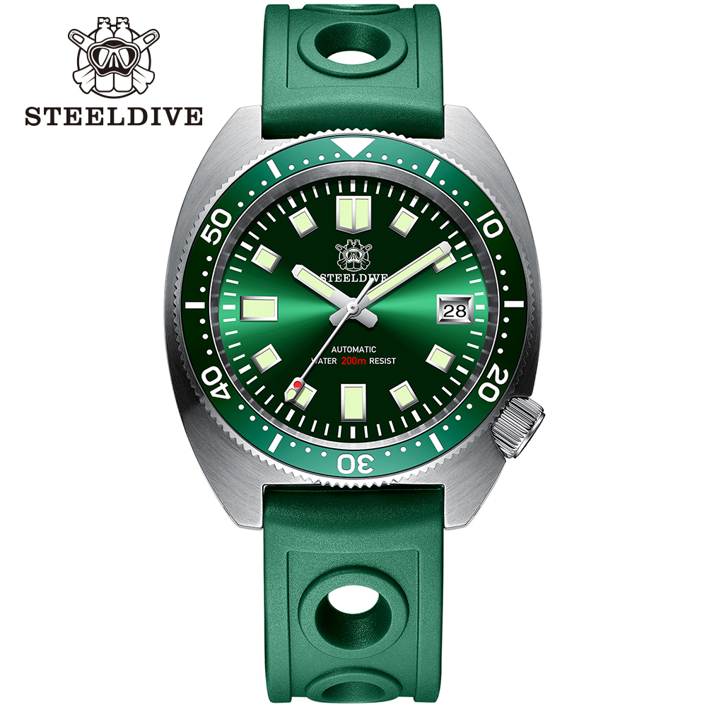 STEELDIVE Official SD1977 42MM Thin Abalone Mechanical Watches AR Coating Sapphire Glass NH35 Automatic 200M Waterproof Dive Watch
