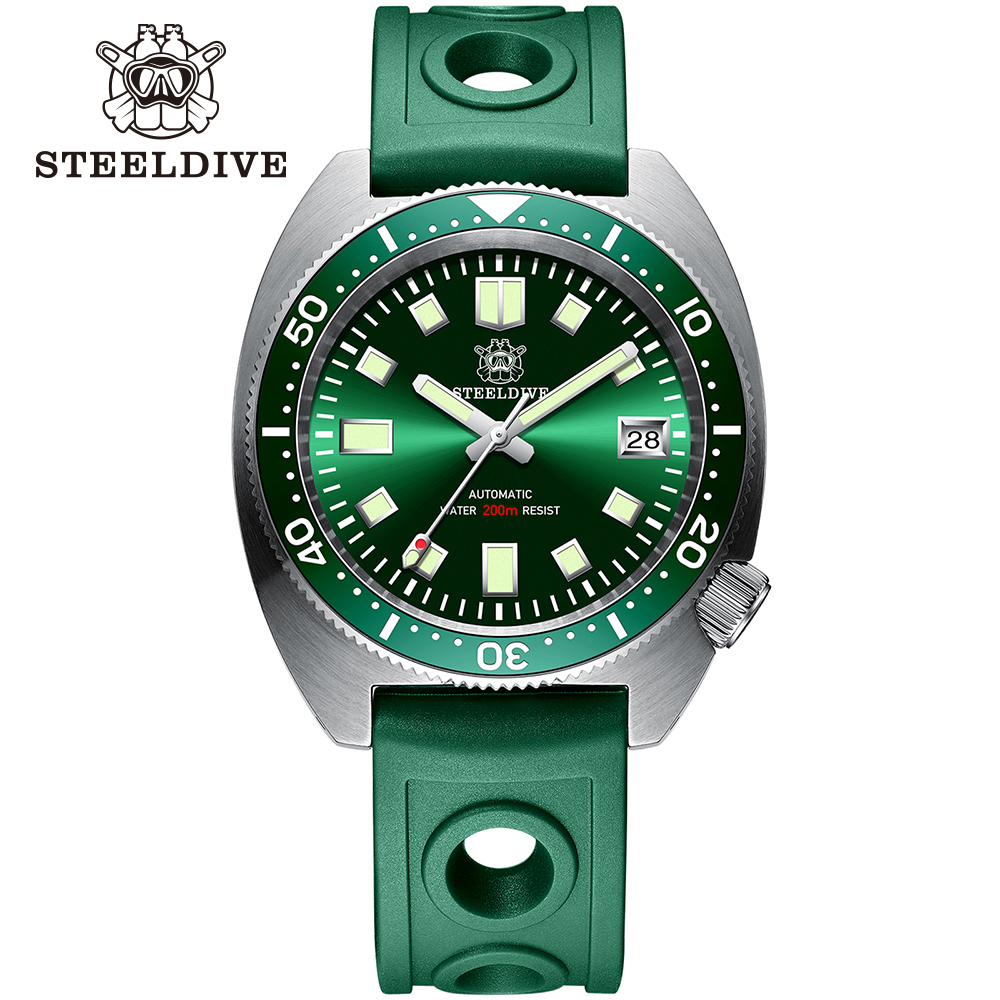 STEELDIVE Official SD1977 42MM Thin Abalone Mechanical Watches AR Coating Sapphire Glass NH35 Automatic 200M Waterproof Dive Watch