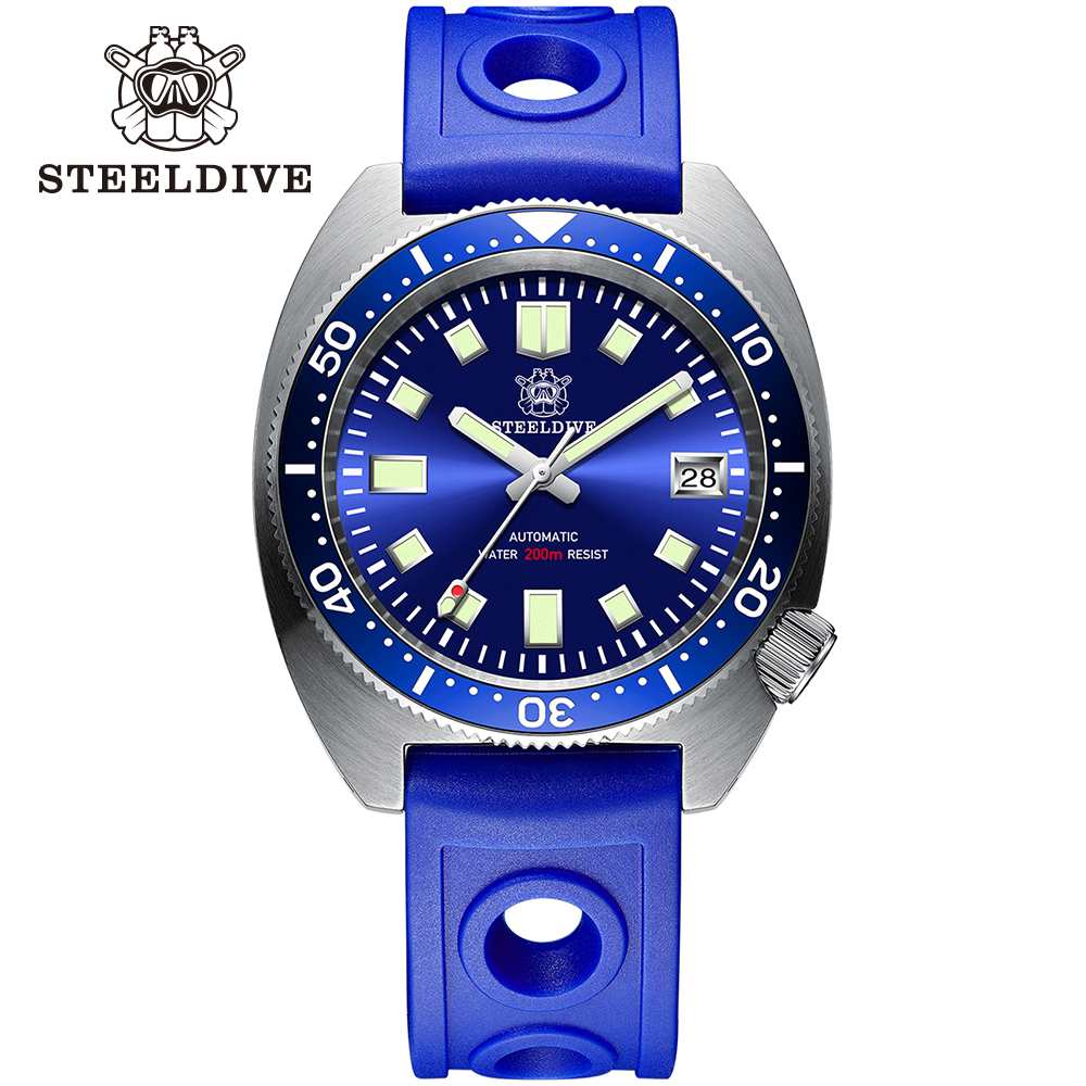 STEELDIVE Official SD1977 42MM Thin Abalone Mechanical Watches AR Coating Sapphire Glass NH35 Automatic 200M Waterproof Dive Watch