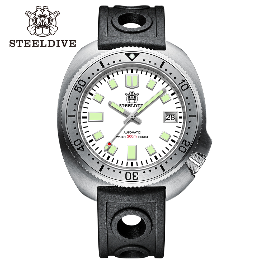 STEELDIVE Official SD1981 Stainless Steel Bezel 43.8MM Case 200M Waterproof Sapphire Glass NH35 Automatic Mens Dive Watches