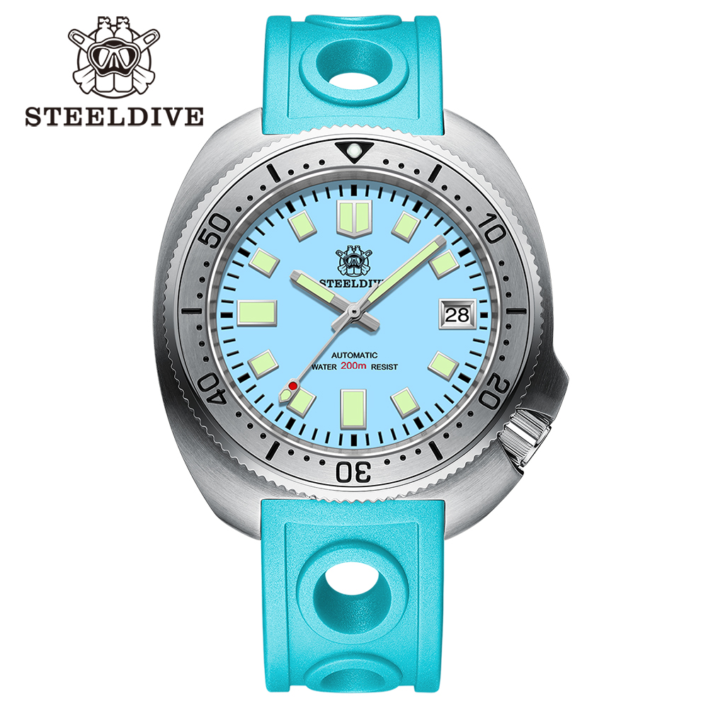 STEELDIVE Official SD1981 Stainless Steel Bezel 43.8MM Case 200M Waterproof Sapphire Glass NH35 Automatic Mens Dive Watches