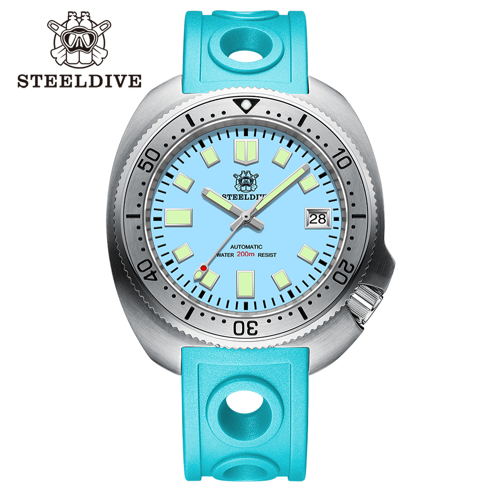 STEELDIVE Official SD1981 Stainless Steel Bezel 43.8MM Case 200M Waterproof Sapphire Glass NH35 Automatic Mens Dive Watches