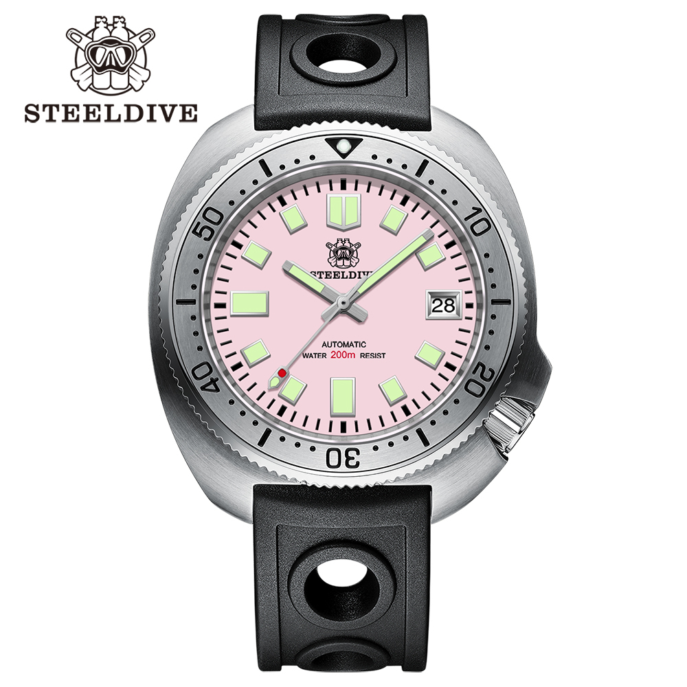 STEELDIVE Official SD1981 Stainless Steel Bezel 43.8MM Case 200M Waterproof Sapphire Glass NH35 Automatic Mens Dive Watches