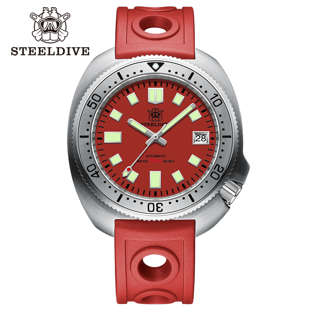 STEELDIVE Official SD1981 Stainless Steel Bezel 43.8MM Case 200M Waterproof Sapphire Glass NH35 Automatic Mens Dive Watches