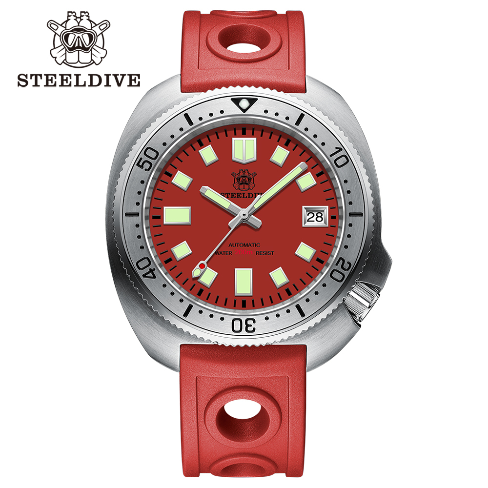 STEELDIVE Official SD1981 Stainless Steel Bezel 43.8MM Case 200M Waterproof Sapphire Glass NH35 Automatic Mens Dive Watches