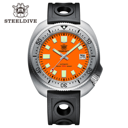 STEELDIVE Official SD1981 Stainless Steel Bezel 43.8MM Case 200M Waterproof Sapphire Glass NH35 Automatic Mens Dive Watches