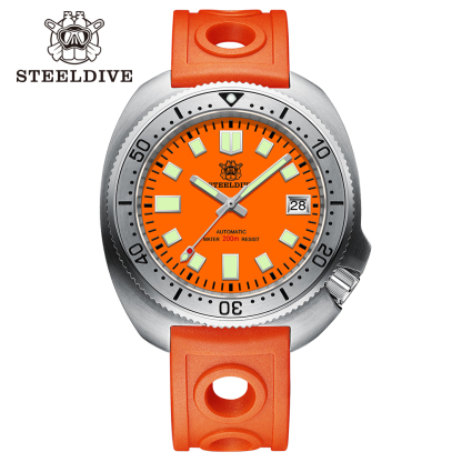 STEELDIVE Official SD1981 Stainless Steel Bezel 43.8MM Case 200M Waterproof Sapphire Glass NH35 Automatic Mens Dive Watches