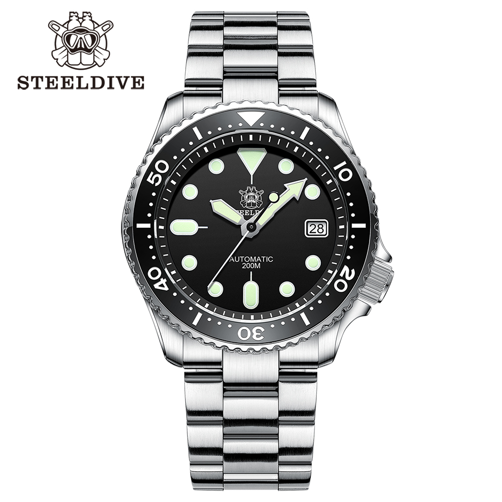 STEELDIVE Official SD1973 Swiss Luminous Ceramic Bezel Insert Sapphire Glass 200mm Waterproof 41.2mm NH35 Mens Dive Watch