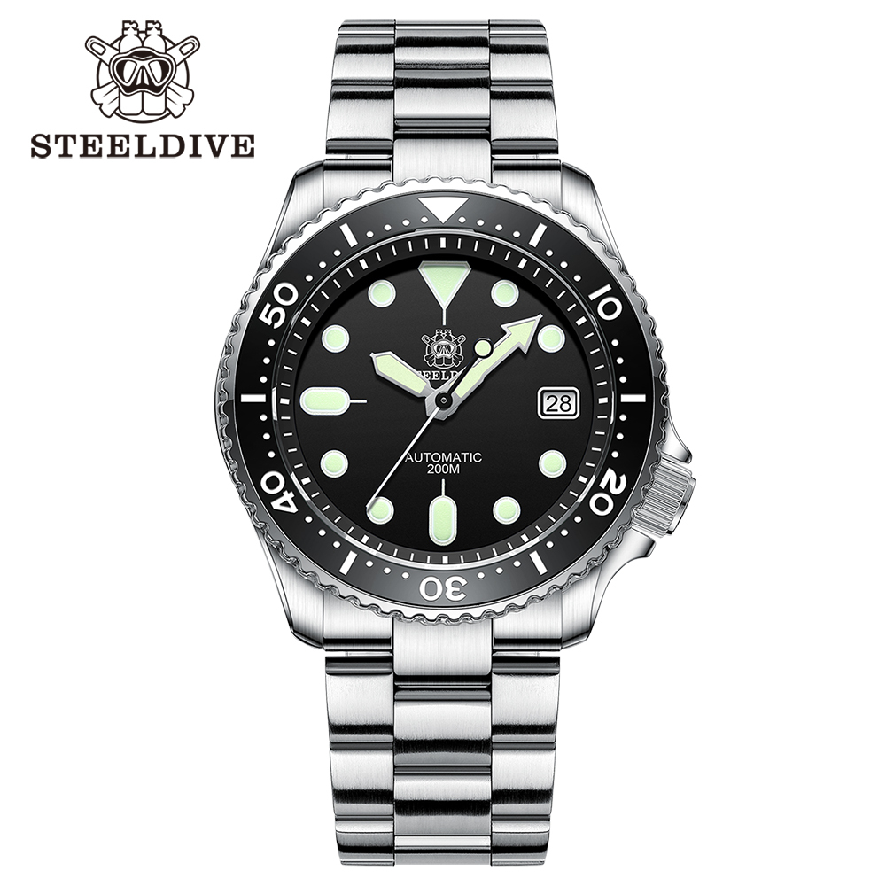STEELDIVE Official SD1973 Swiss Luminous Ceramic Bezel Insert Sapphire Glass 200mm Waterproof 41.2mm NH35 Mens Dive Watch