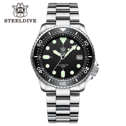 STEELDIVE Official SD1973 Swiss Luminous Ceramic Bezel Insert Sapphire Glass 200mm Waterproof 41.2mm NH35 Mens Dive Watch