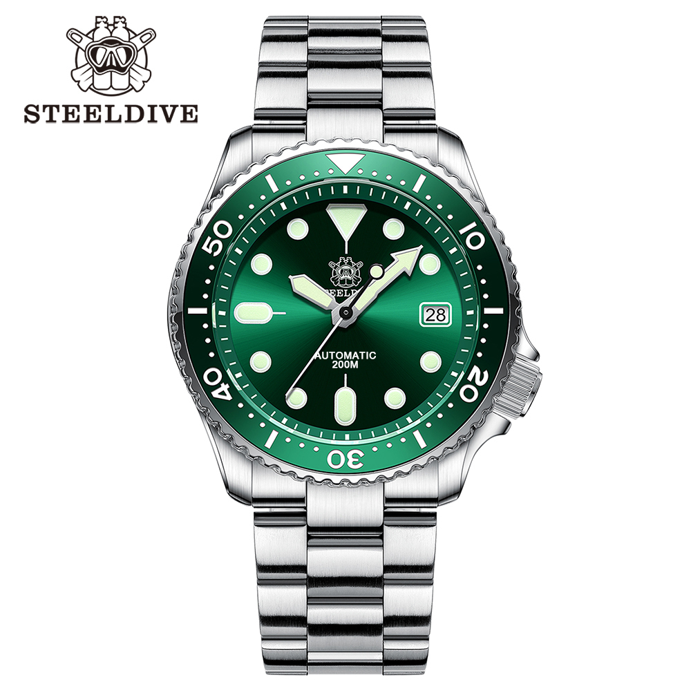 STEELDIVE Official SD1973 Swiss Luminous Ceramic Bezel Insert Sapphire Glass 200mm Waterproof 41.2mm NH35 Mens Dive Watch