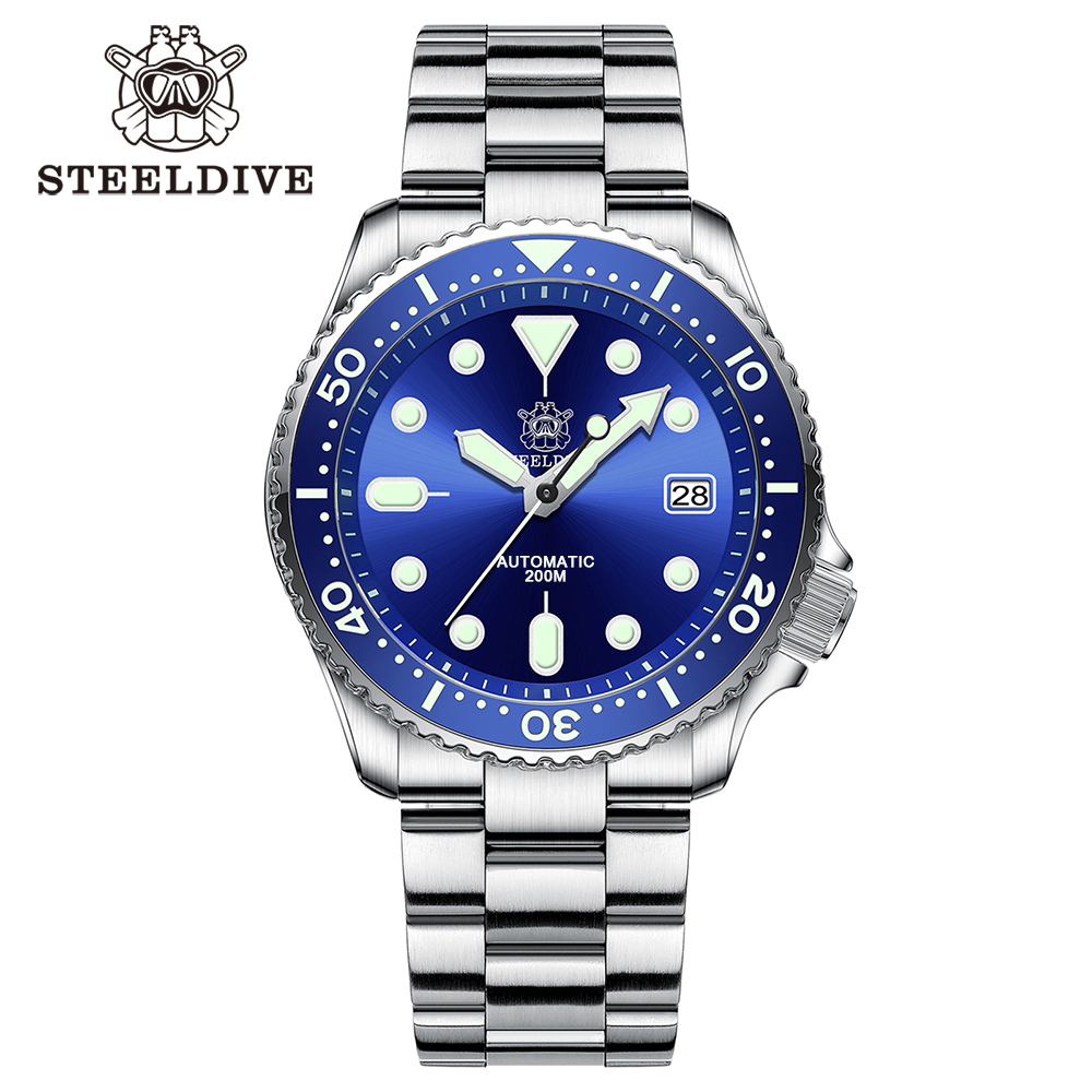 STEELDIVE Official SD1973 Swiss Luminous Ceramic Bezel Insert Sapphire Glass 200mm Waterproof 41.2mm NH35 Mens Dive Watch