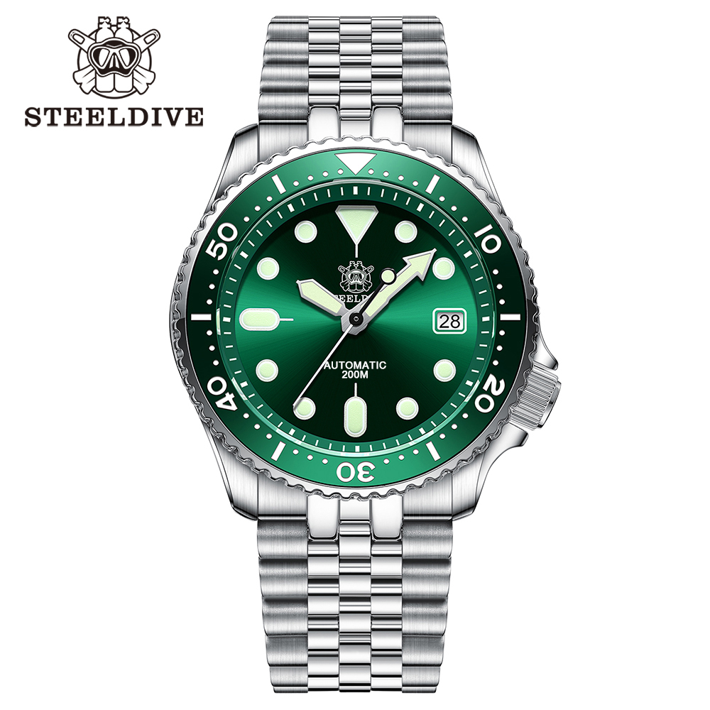STEELDIVE Official SD1973 Swiss Luminous Ceramic Bezel Insert Sapphire Glass 200mm Waterproof 41.2mm NH35 Mens Dive Watch