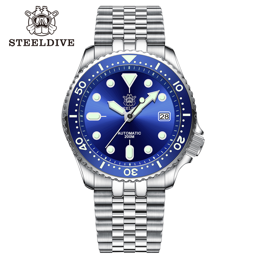 STEELDIVE Official SD1973 Swiss Luminous Ceramic Bezel Insert Sapphire Glass 200mm Waterproof 41.2mm NH35 Mens Dive Watch
